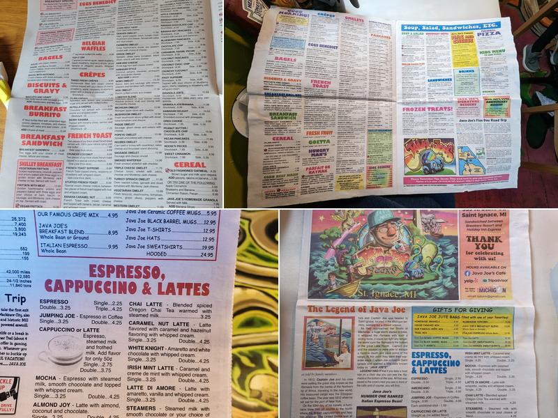 Java Joe's Cafe Menu