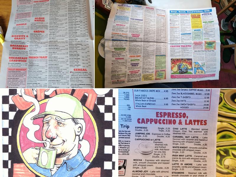 Java Joe's Cafe Menu