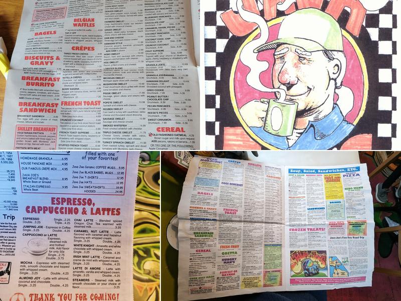 Java Joe's Cafe Menu