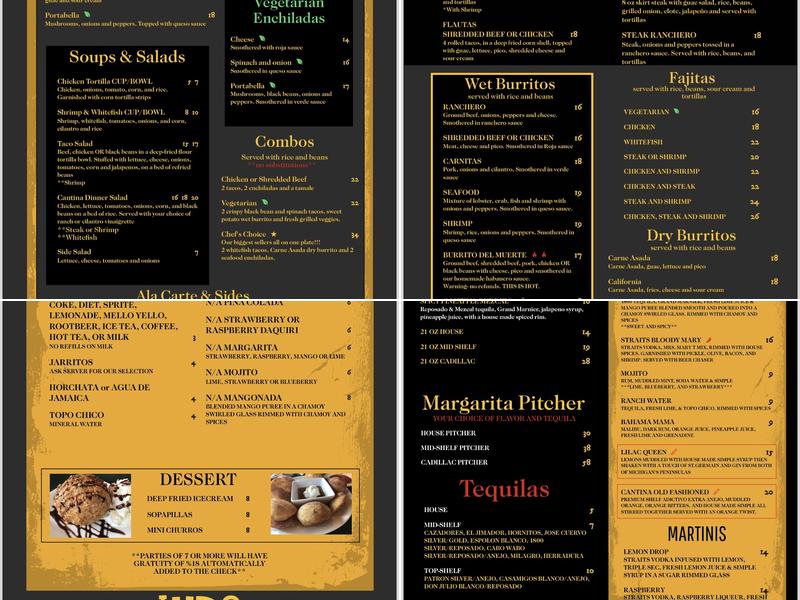 Jose's Cantina Menu