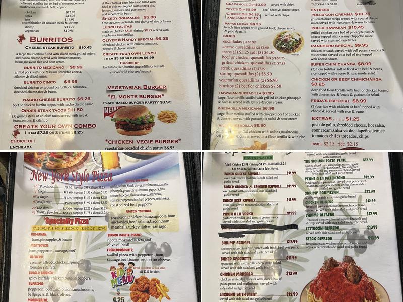 Monte Olivos Restaurant Menu