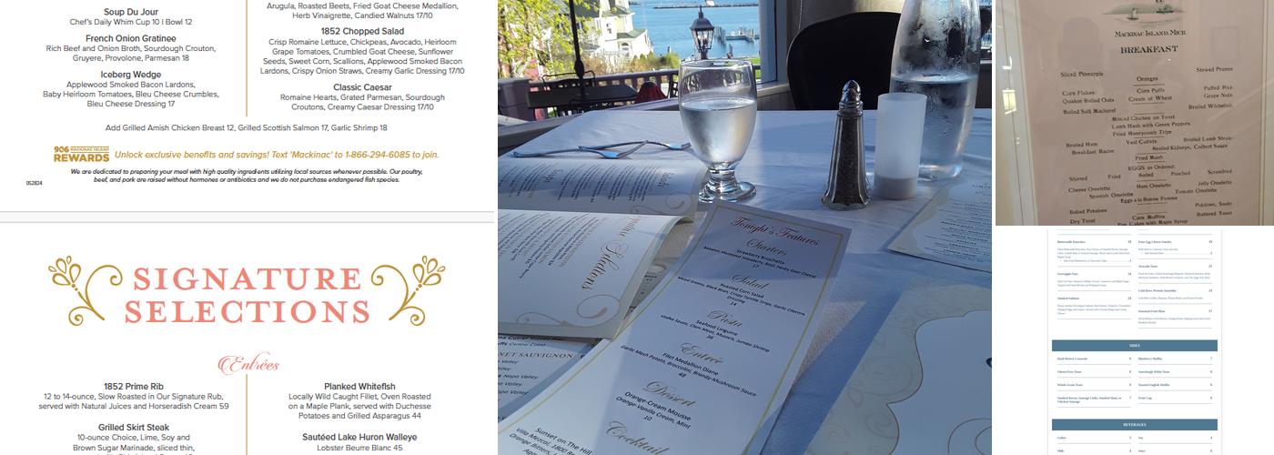 1852 Grill Room Menu