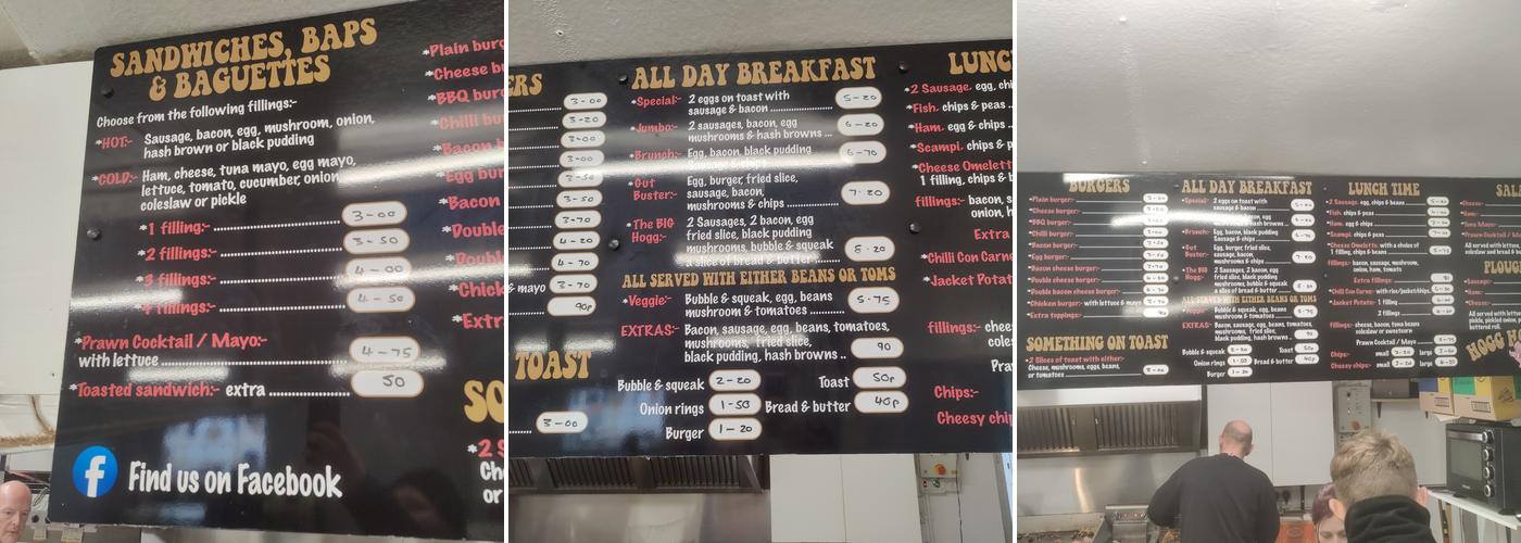 Hogg House Cafe Menu