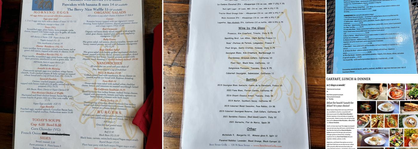 Bent Street Grille Menu