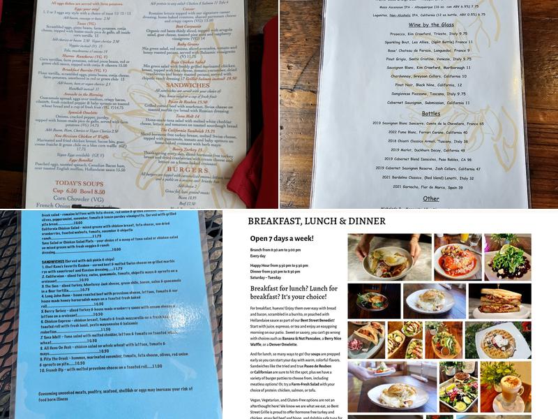 Bent Street Grille Menu