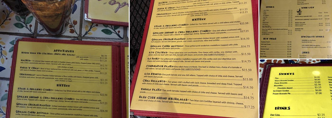 Orlando's Menu