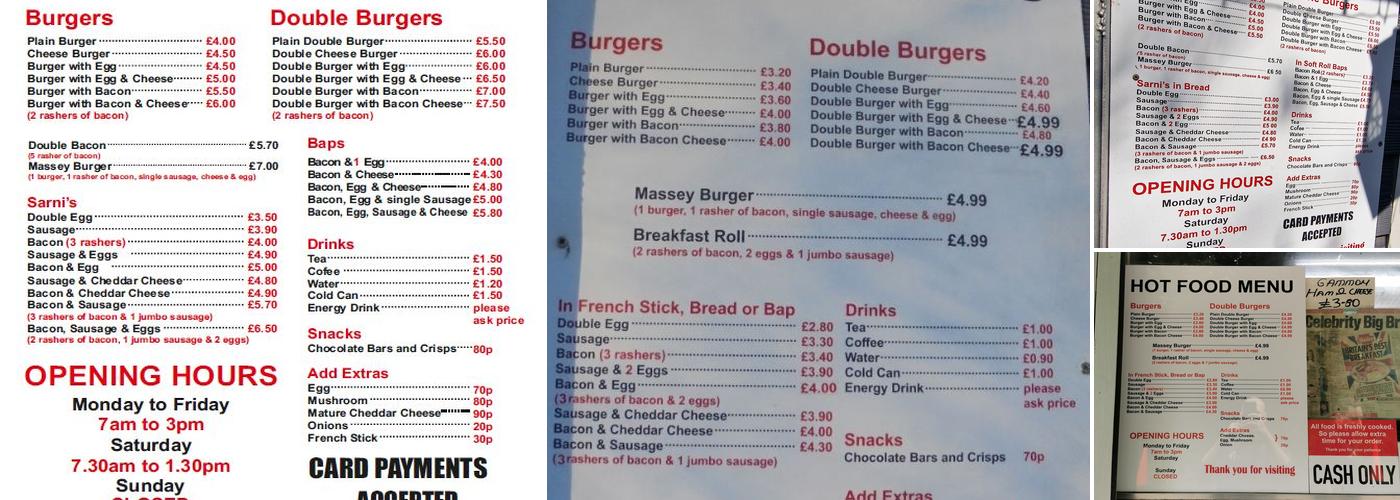 Copthorne Café Menu