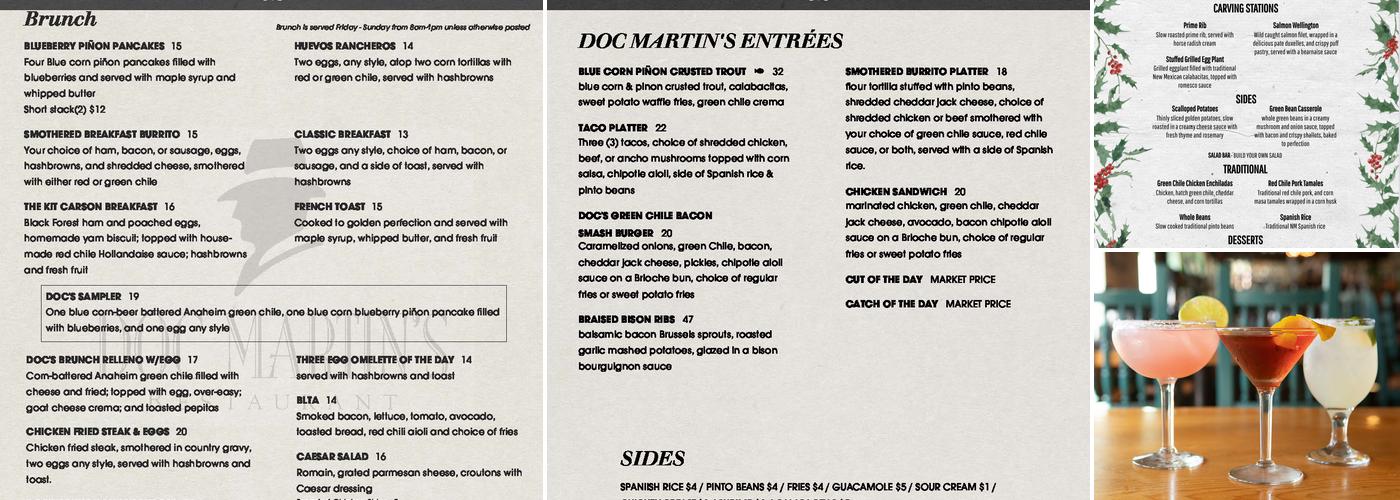 Doc Martin's Menu