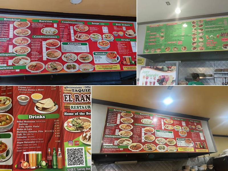El Rancho Menu