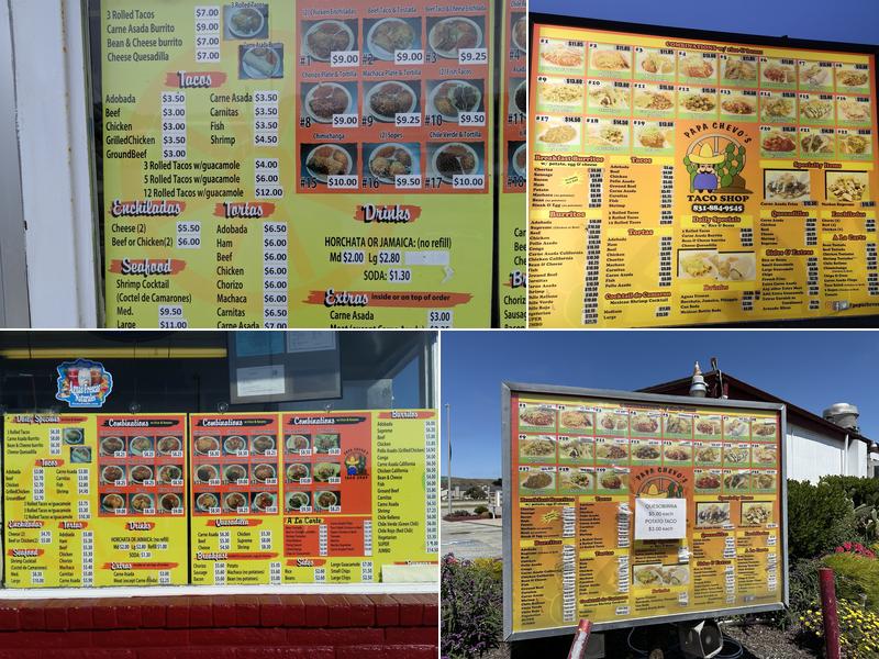 Papa Chevo's Taco Shop Menu