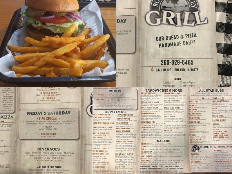 Rolling Valley Grill Menu