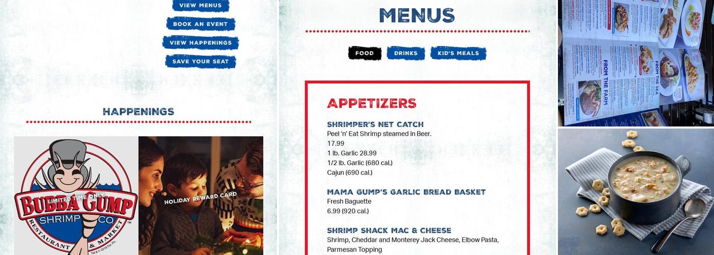 Bubba Gump Shrimp Co. Menu