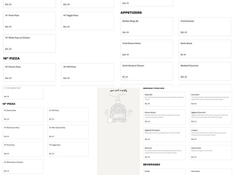 Niki's Italian Bistro III Menu