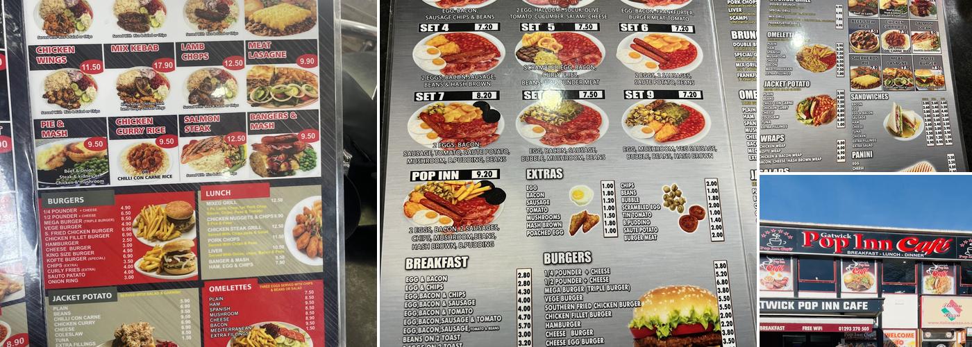 Gatwick Pop Inn Café Menu