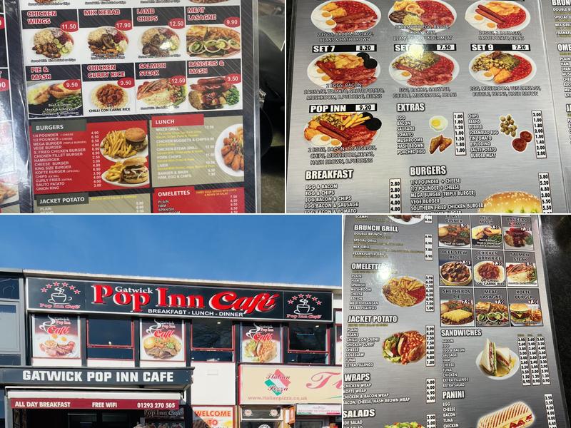 Gatwick Pop Inn Café Menu