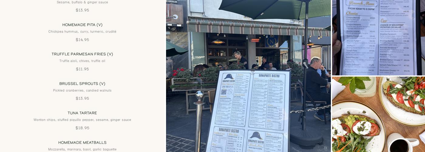 Bonaparte Bistro Menu