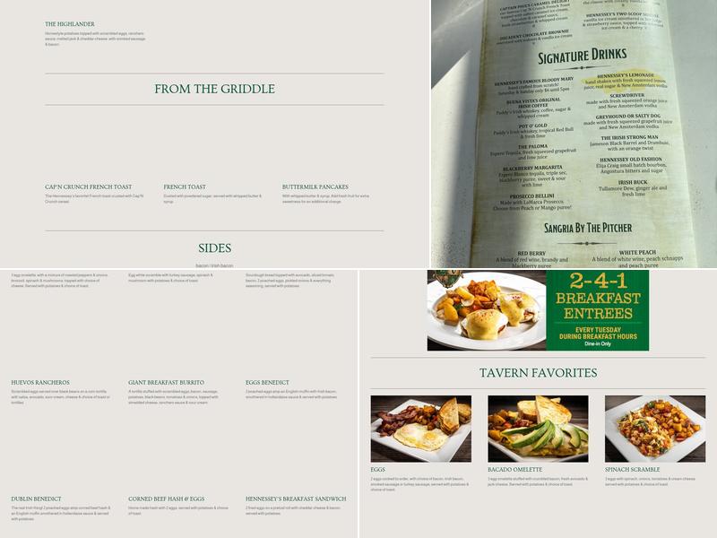 Hennessey's Tavern Menu