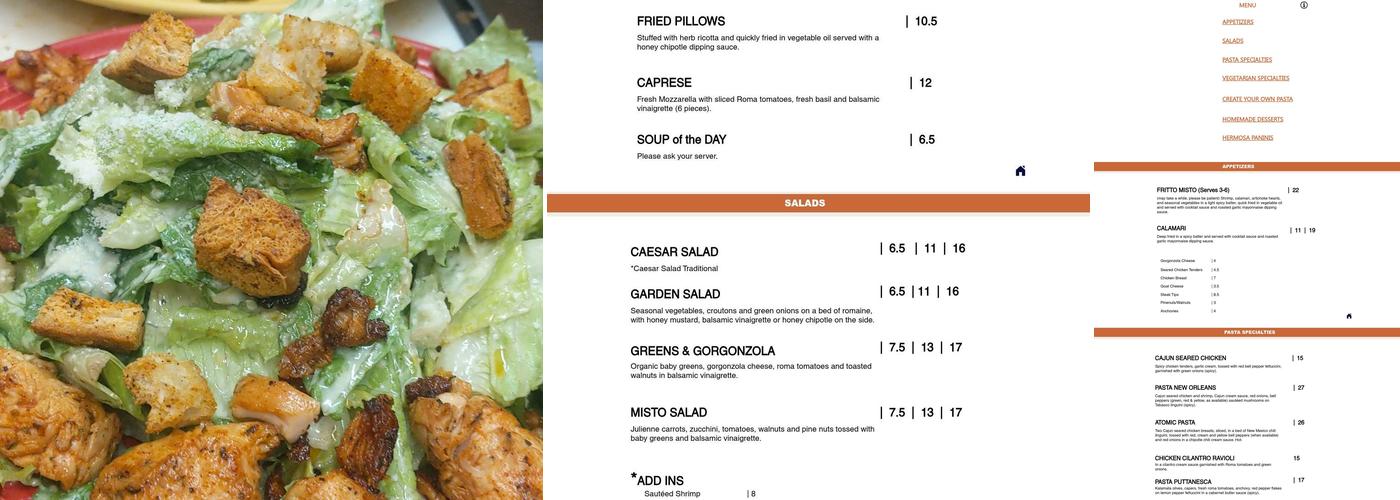 Fritto Misto Menu