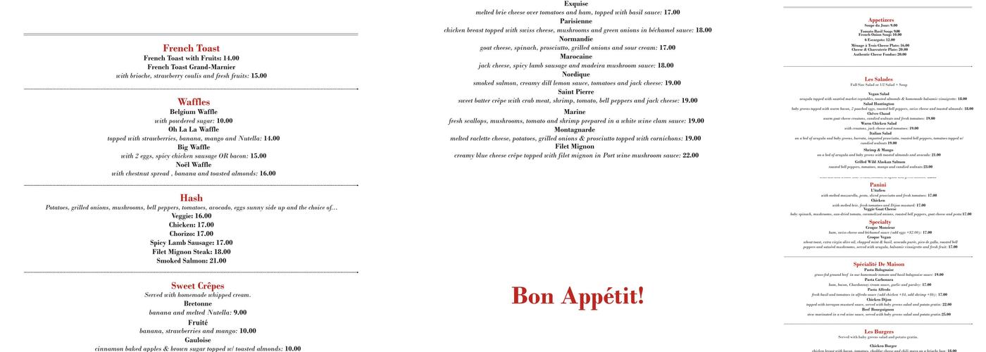 Creme De La Crepe Hermosa Beach Menu