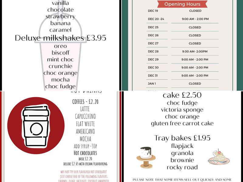 Sheila’s Cafe Menu