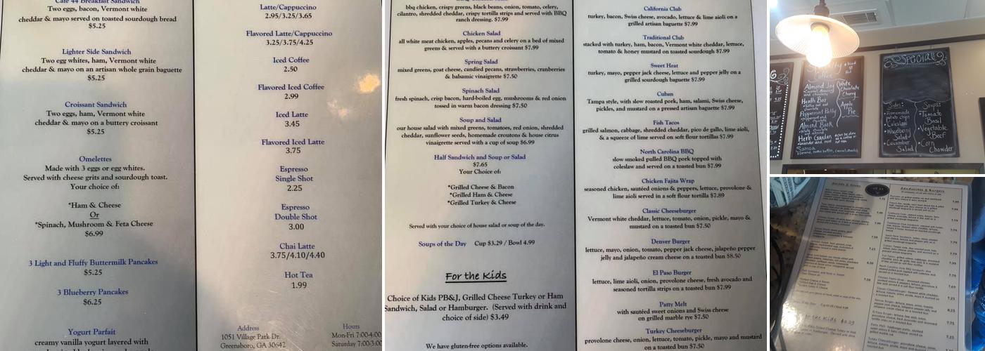 Cafe 44 Menu