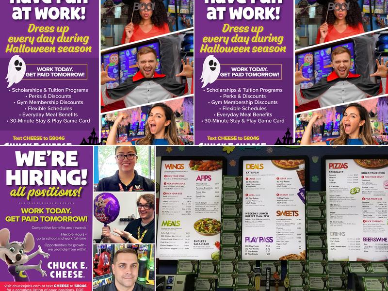 Chuck E. Cheese Menu
