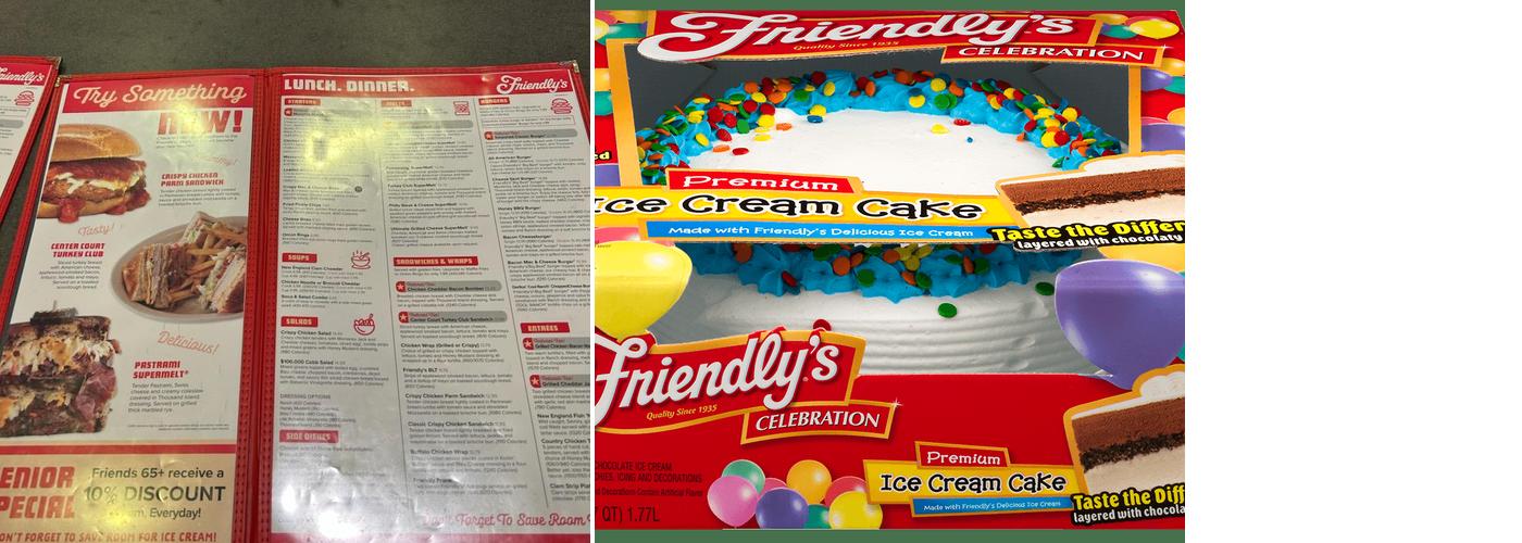Friendly's Menu