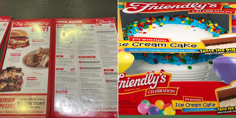 Friendly's Menu