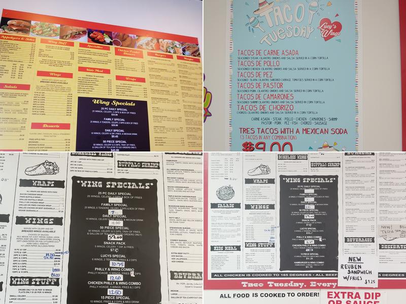 Lucy's Wings & Things Menu