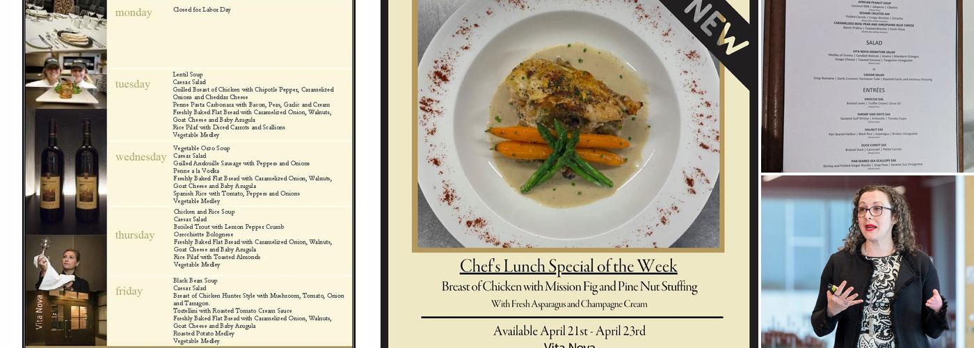 Vita Nova Restaurant Menu