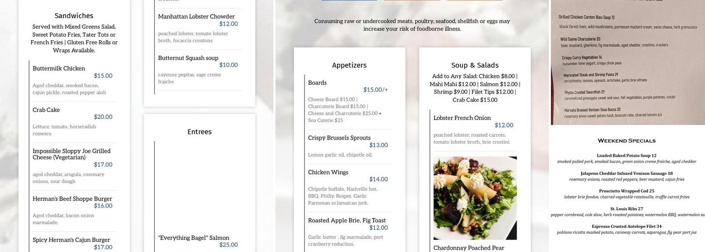 Skipjack Dining Menu