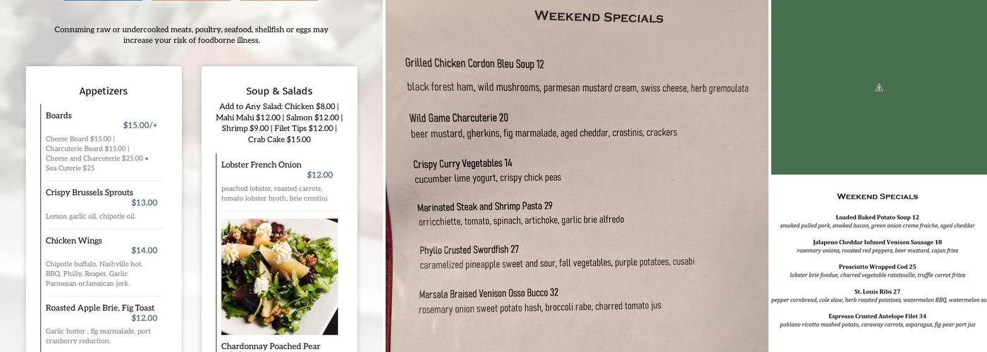 Skipjack Dining Menu