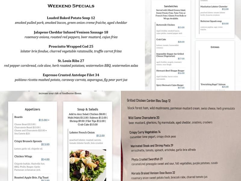 Skipjack Dining Menu
