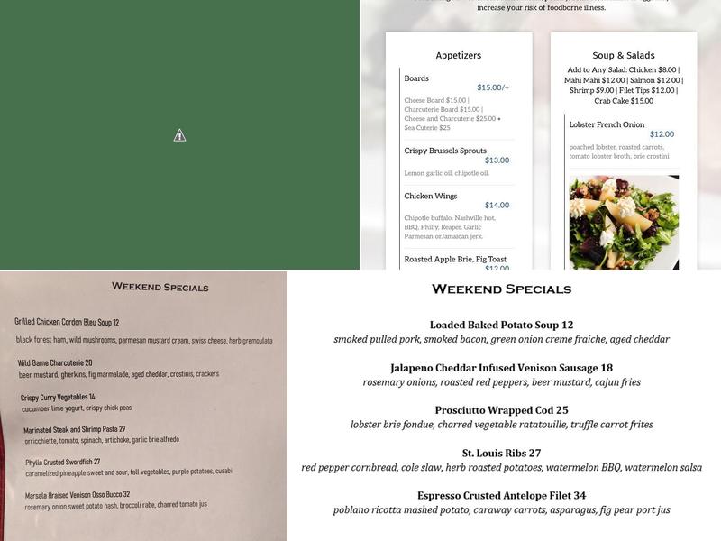Skipjack Dining Menu