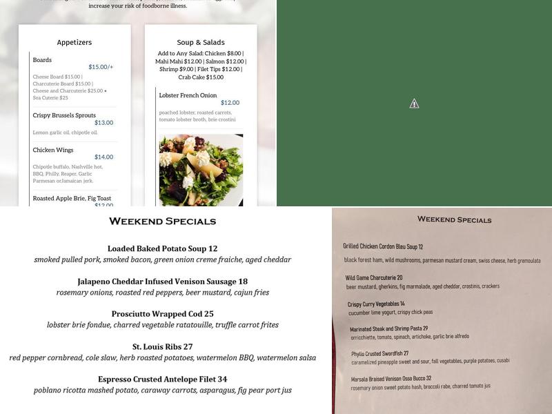 Skipjack Dining Menu