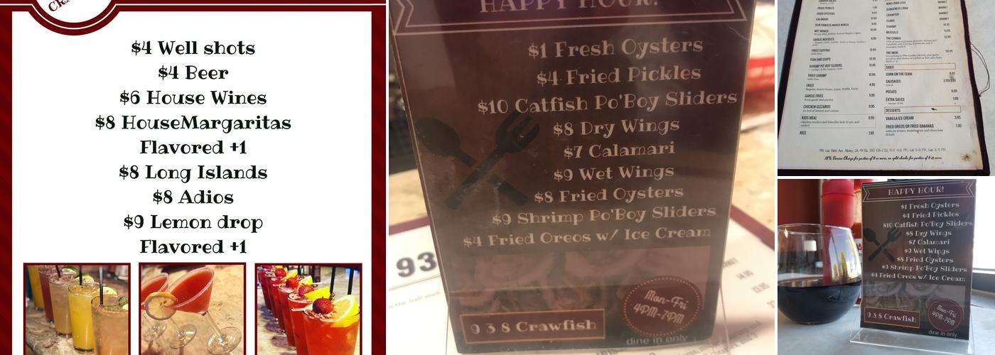 938 Crawfish Menu