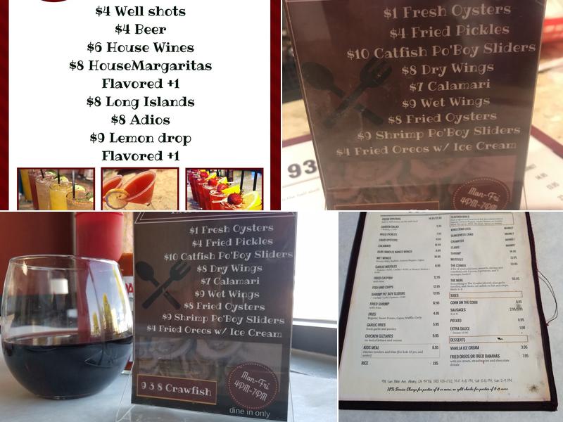 938 Crawfish Menu