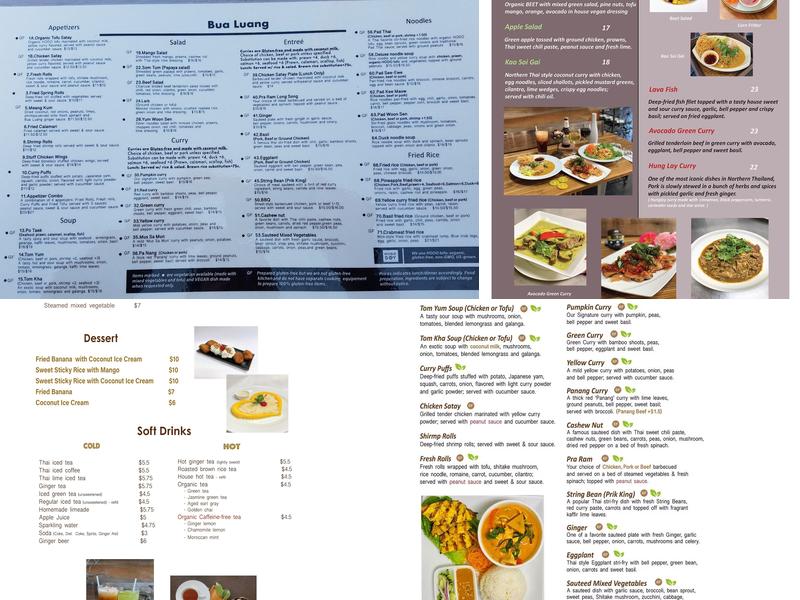 Bua Luang Menu