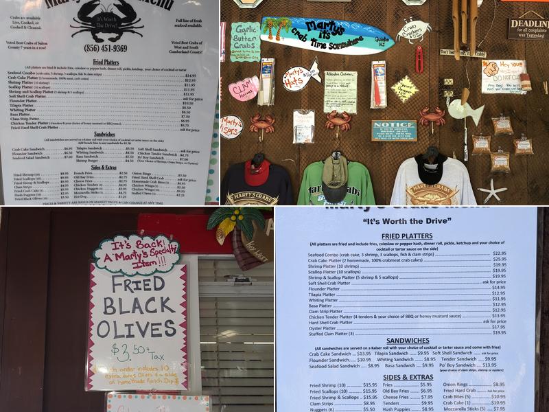 Marty's Crabs Menu