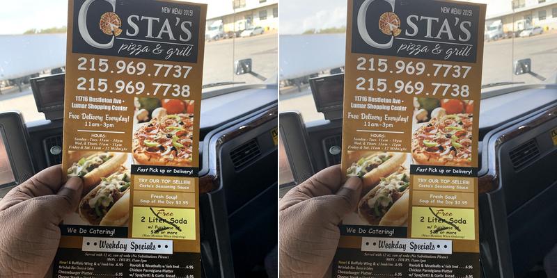 Costa's Pizza & Grill Menu