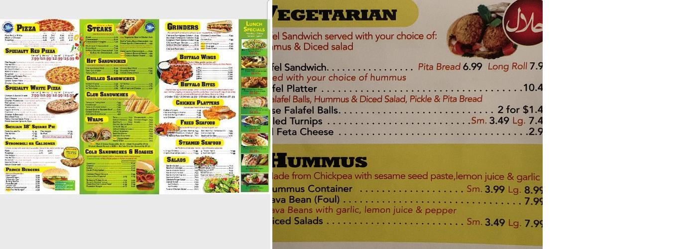 Prince Of Pizza & Falafel Menu