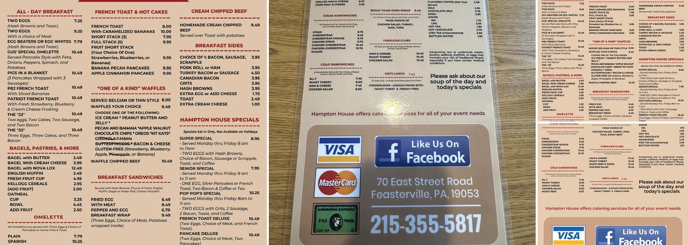 Hampton House Waffles & Eatery Menu