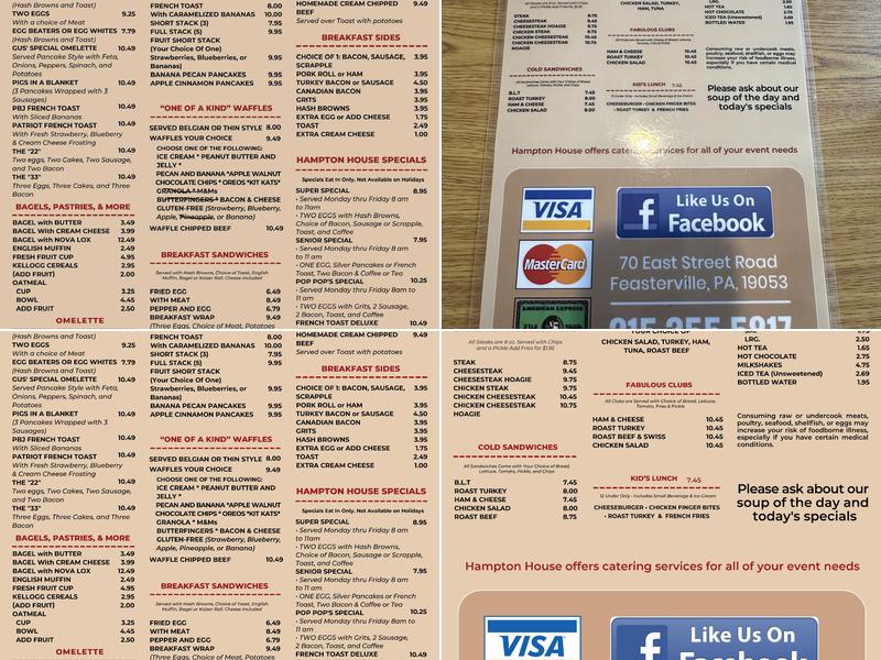 Hampton House Waffles & Eatery Menu