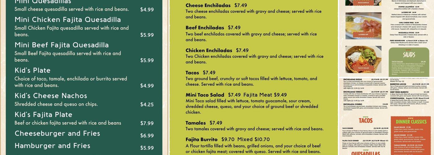El Ranchero Menu