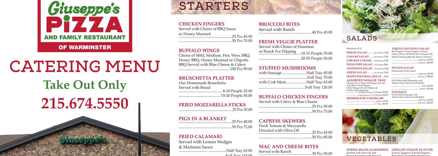 Giuseppes’s Pizza & Family Restaurant Menu