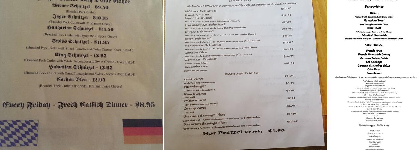 Schnitzel Menu