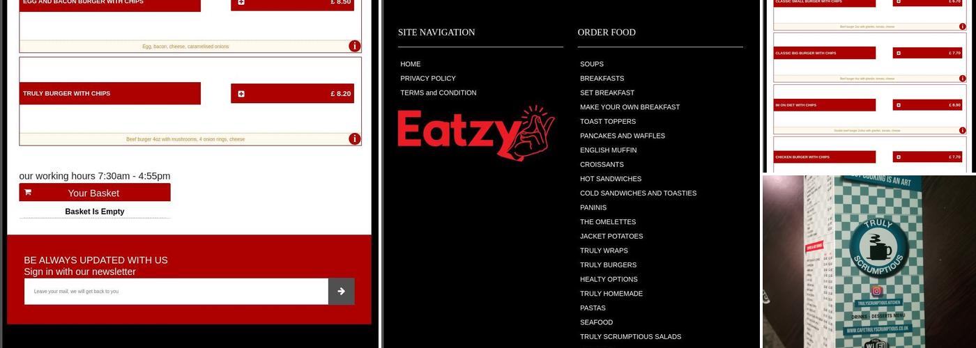 Truly Scrumptious Menu