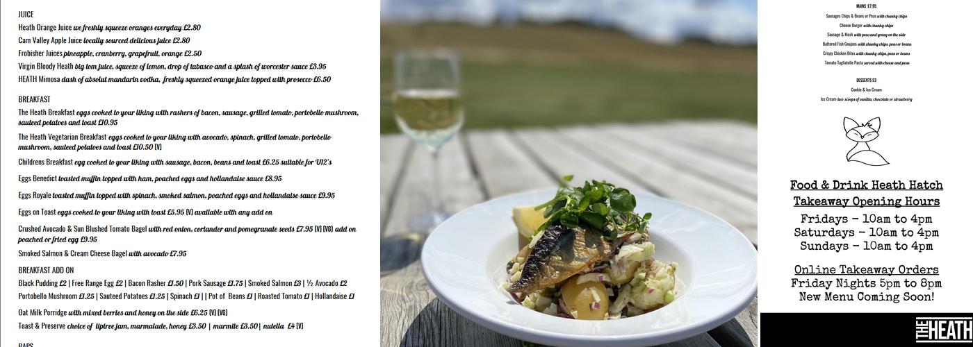 The Heath Cafe Bar Menu