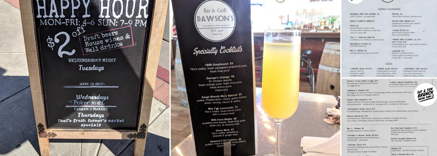 Dawson's Bar & Grill Menu