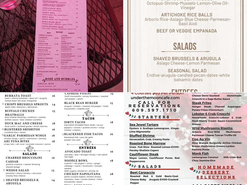 Under the Moon Cafe Menu